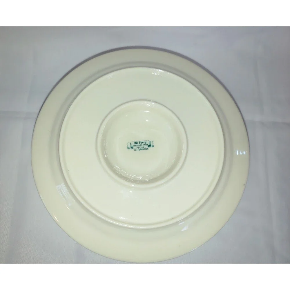 VTG Old Ivory Gravy Boat Attached Underplate Arcadia Pattern Syracuse China '50s